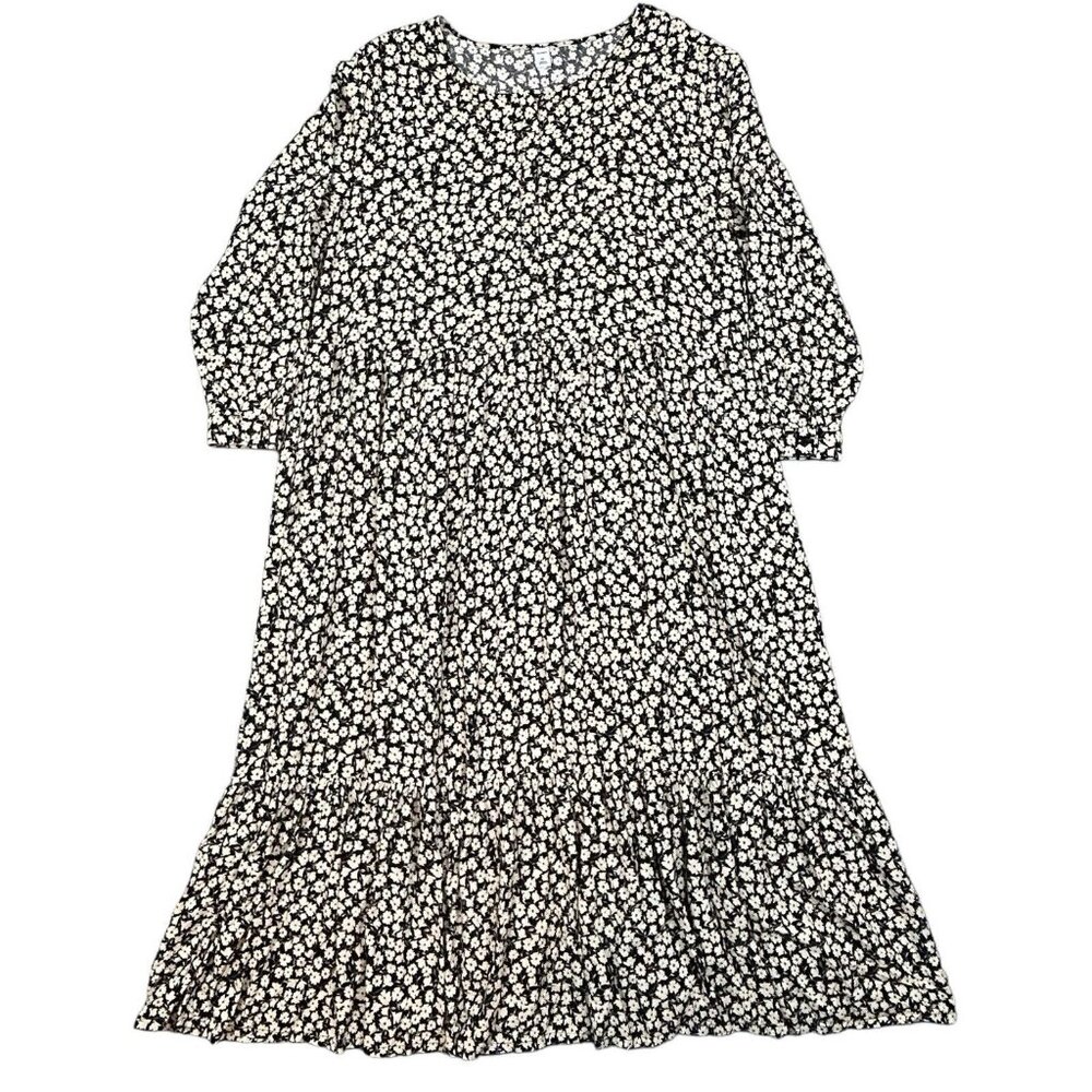 Floral Black and White Maxi Dress
